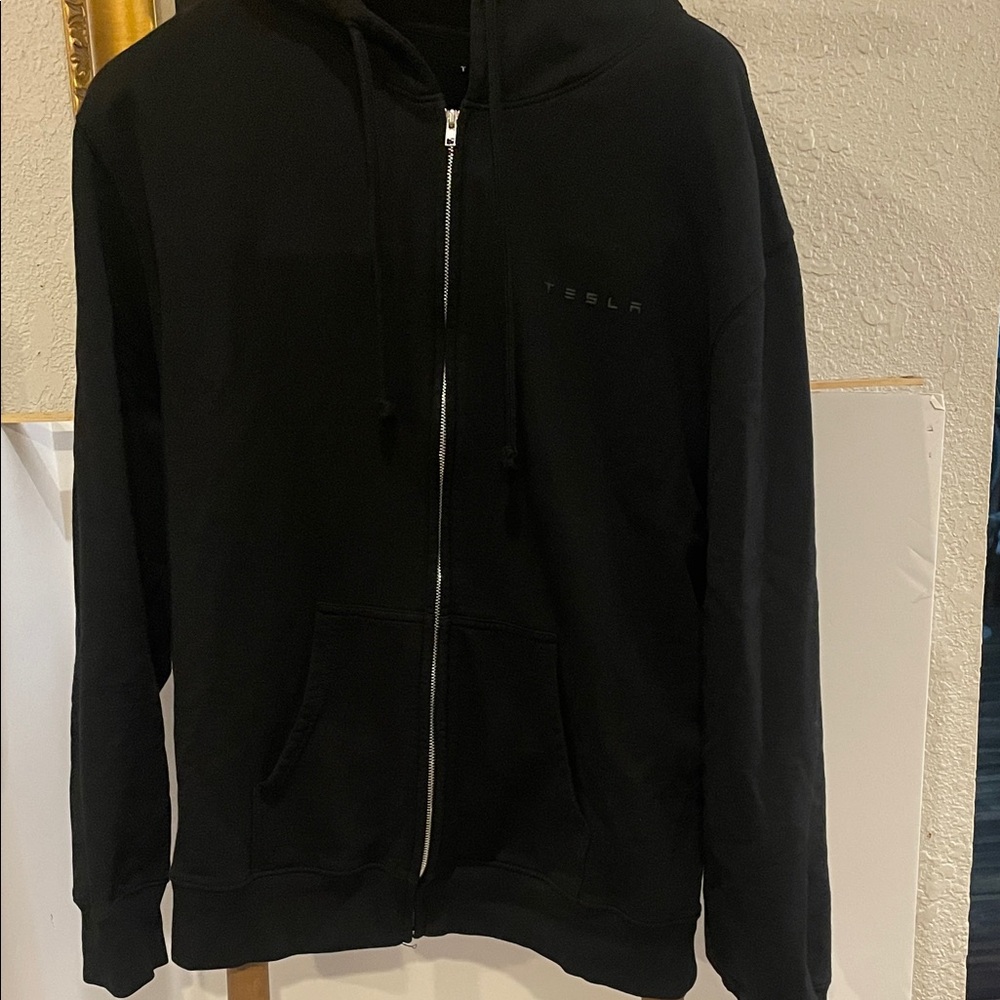 Tesla Men's Black Zip-Up Sweater